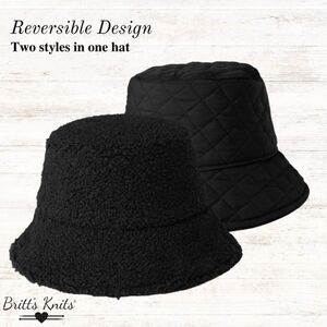 Britt's Knits Reversible Sherpa Bucket Hat